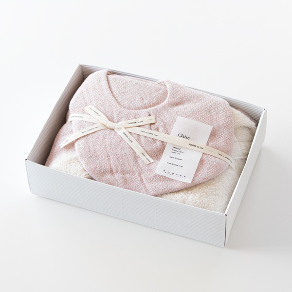 スモ-キ-ピンククレア フ-ド付きバスタオル・スタイセット・画像