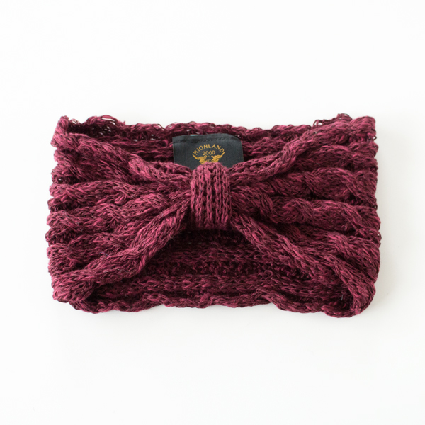 BURGUNDYコットン×リネンヘアバンド・画像