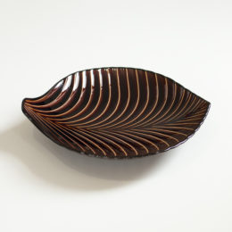 漆ブラウンリ-フ 大鉢・画像