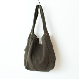 MILITARY GREENヘリンボ-ン織リネン ショルダ-バッグ KILISU・画像