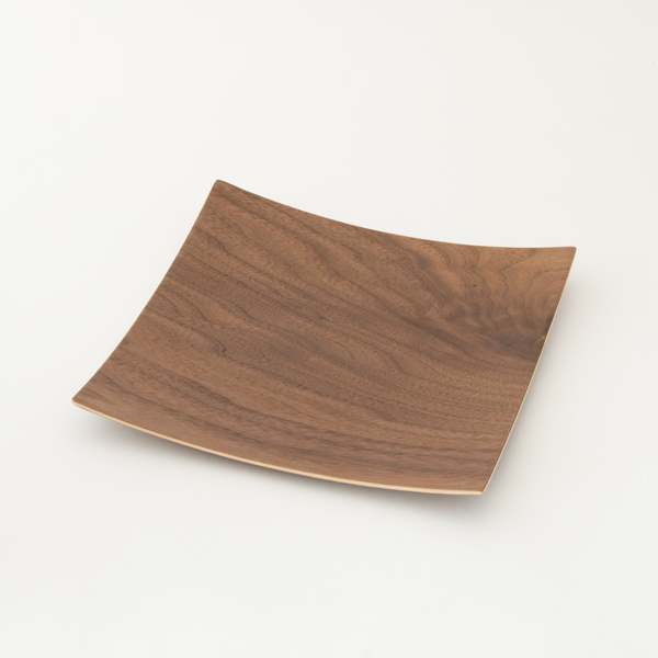 ウォルナット木製プレ-トスクエア M・画像