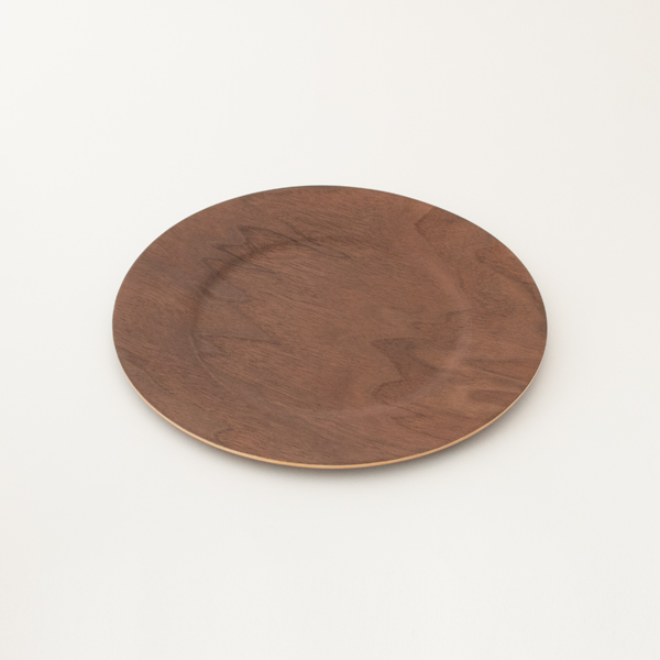 ウォルナット木製ワイドリム皿 S・画像