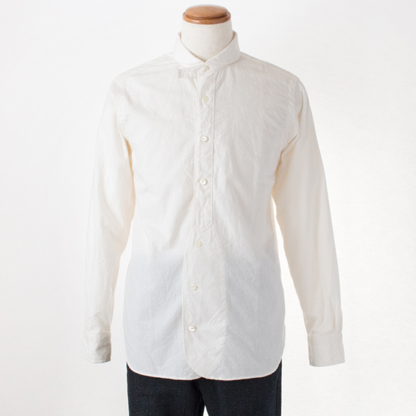 Mメンズ 起毛丸襟シャツ・画像