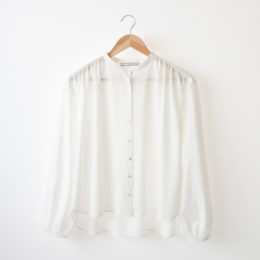 OFF WHITE蜂巣柄ジャカ-ド ブラウス・画像