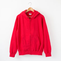 RED-Mフル-ツ裏毛ジップパ-カ-・画像