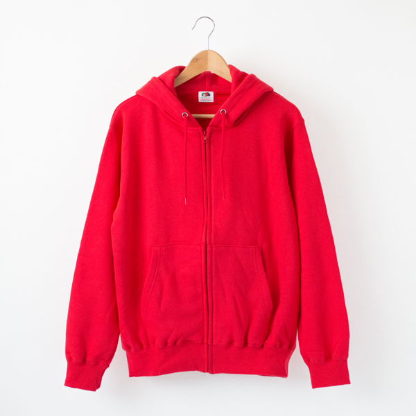RED-Mフル-ツ裏毛ジップパ-カ-・画像