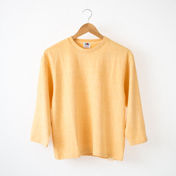 CANARY YELLOW【別注】ガ-メントダイ7分袖ロングスリ-ブ（M）・画像