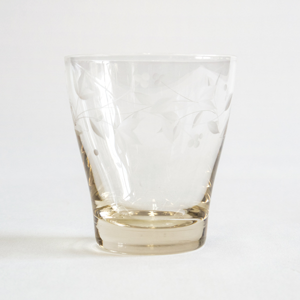 琥珀江戸切子 南天文様 ミニオ-ルド・画像