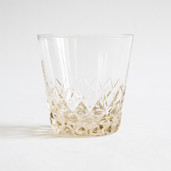 琥珀江戸切子 矢来桜文様 ミニオ-ルド・画像