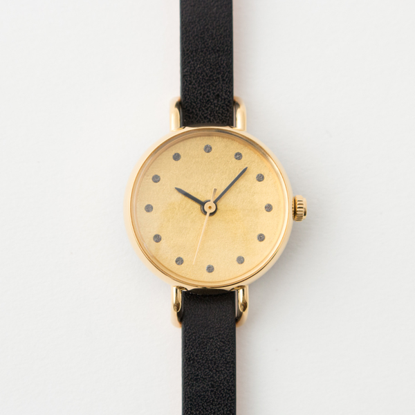 ブラックベルト【別注】腕時計 箔 ゴ-ルド・画像