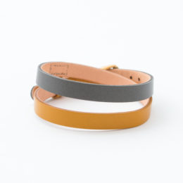 タ-メリック/ライトグレ-【別注】7mm幅ツ-トンベルト 二重巻き・画像