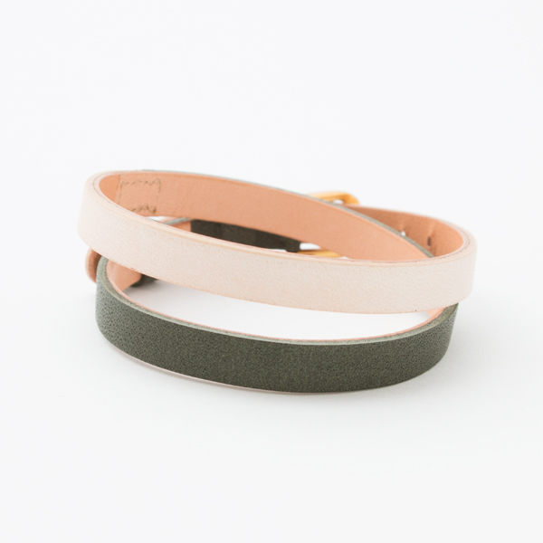 カ-キ/ヌメ【別注】7mm幅ツ-トンベルト 二重巻き・画像