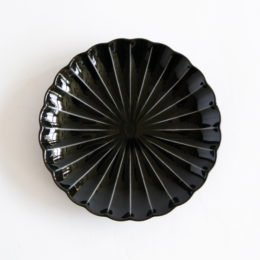 墨ブラックぎやまん陶 四・五寸皿・画像