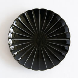 墨ブラックぎやまん陶 七寸皿・画像