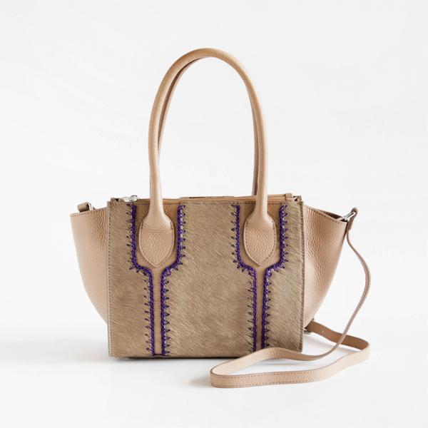 【別注】ハンドステッチ ヘアカ-フ バッグ CAPPUCCINO・画像