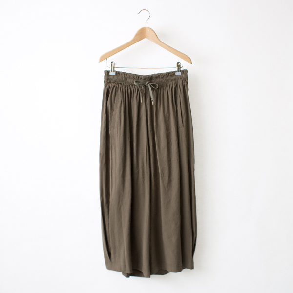 KHAKIリネンストレッチ ワイドパンツ・画像