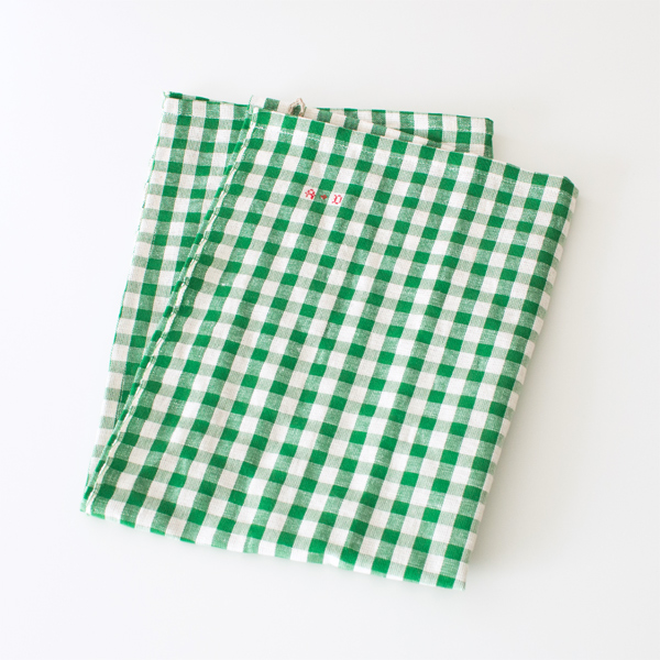 GREENギンガムトルション（キッチンクロス）・画像
