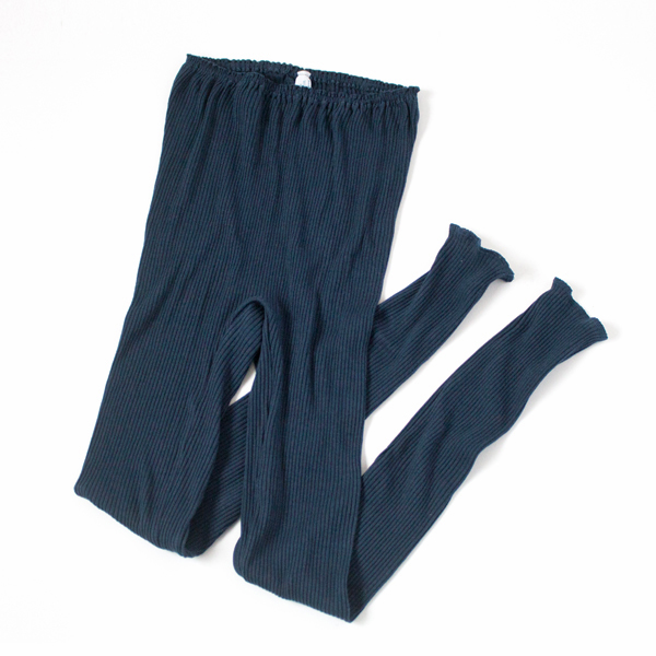 【別注】リブカラ- ロングパンツ ログウッドネイビ-（レギンス）・画像