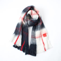 NAVY BLUEスト-ル checked blanket 680006・画像