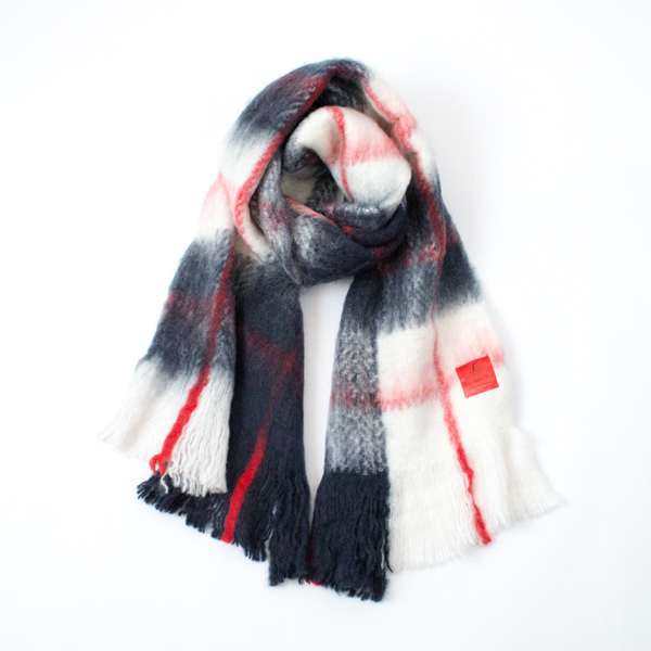 NAVY BLUEスト-ル checked blanket 680006・画像