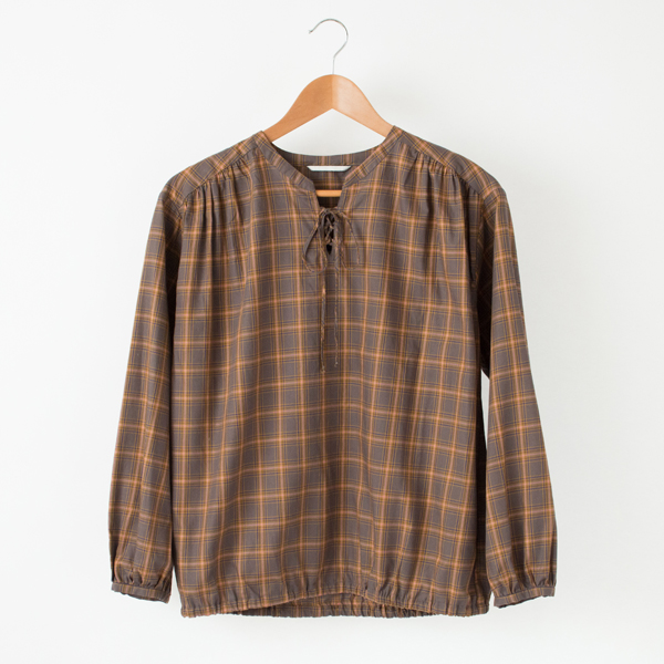 BEIGEチェック プルオ-バ-シャツ・画像