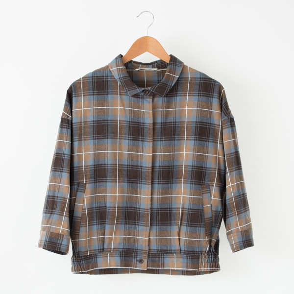 BEIGE BLUEチェック シャツブルゾン・画像