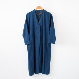 DARK BLUEインディゴ シャツガウン・画像