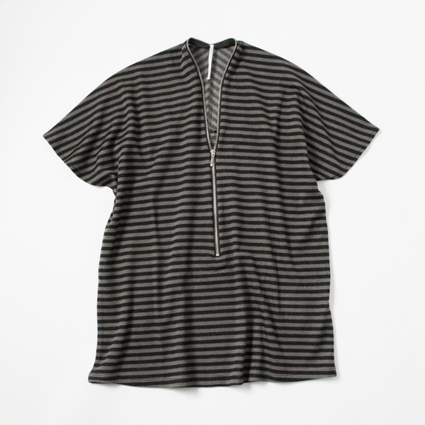 GREYISH BORDERジップ付き ジャ-ジ-トップ・画像