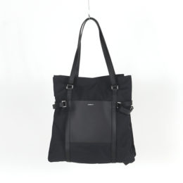 BLACK WITH BLACK LEATHERト-トバッグ THEA・画像