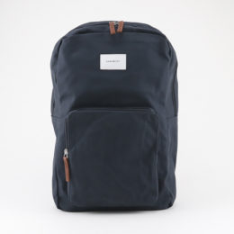 BLUE WITH COGNAC BROWN LEATHERリュック KIM・画像