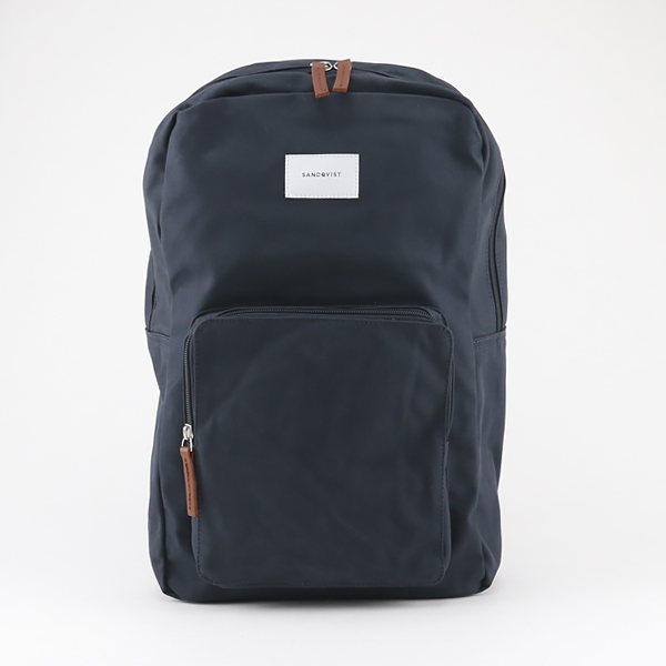 BLUE WITH COGNAC BROWN LEATHERリュック KIM・画像