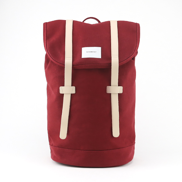 BURGUNDY WITH NATURAL LEATHERリュック STIG・画像