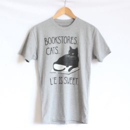 STシャツ BOOKSTORE CATS-GREY・画像