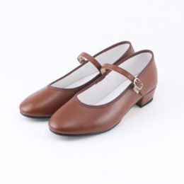 5/24cmロ-ヒ-ルワンストラップシュ-ズ Brown・画像