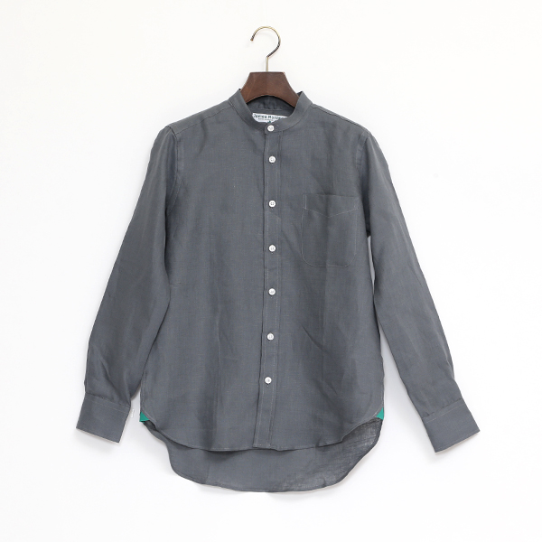 Chacoal 34リネンロングスリ-ブシャツ バンドカラ-・画像