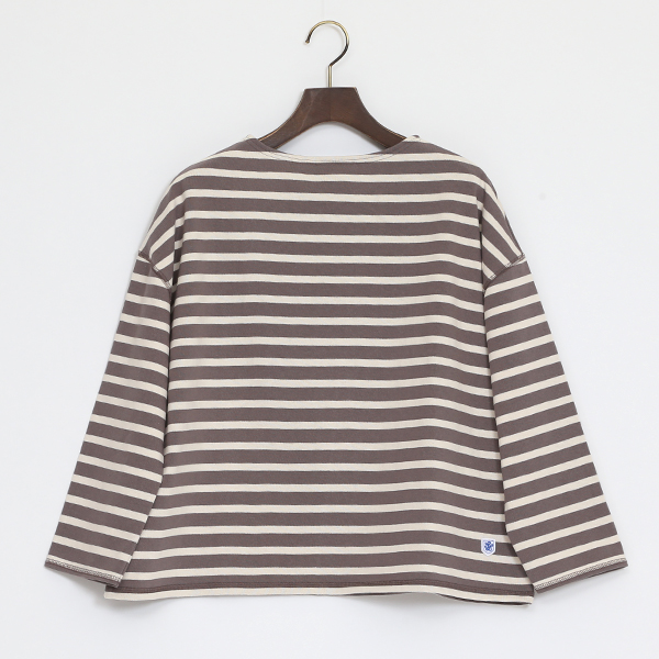 ETAIN ECRUワイド ロングスリ-ブ ボ-ダ-・画像