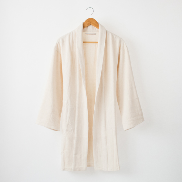 【別注】手紡ぎコットン ショ-ルカラ- ル-ムガウン・画像