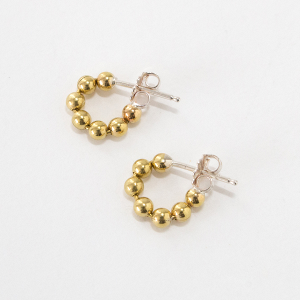 BRASSピアス STUDEBAKERS BALL CHAIN HOOPS POLISHED・画像