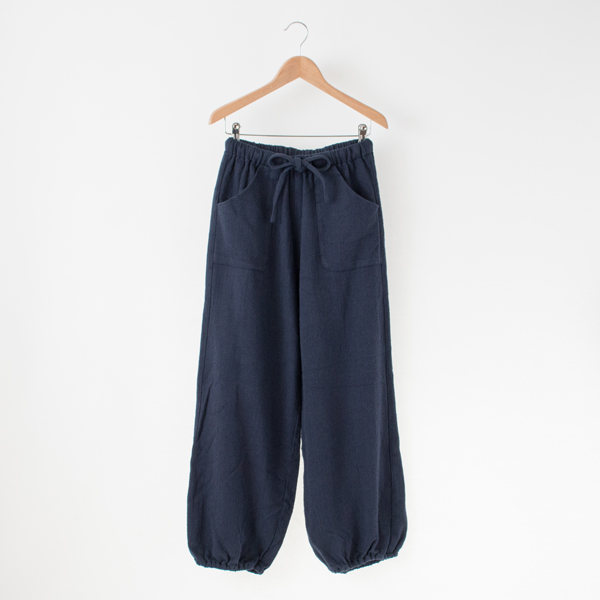 ネイビ-ドロストパンツ・画像