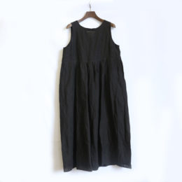 BLACKリネンワンピ-ス・画像