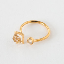 WHITE【別注】CUBE ADJUSTABLE RING・画像