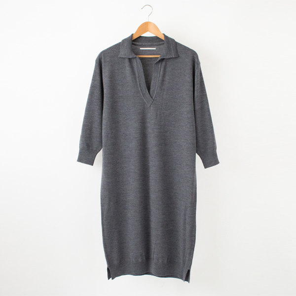 GREY襟付きニットワンピ-ス・画像