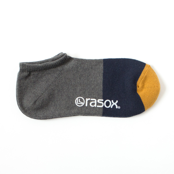 グレ-×ネイビ-コットンリネン・スニ-カ- レディ-スソックス・画像