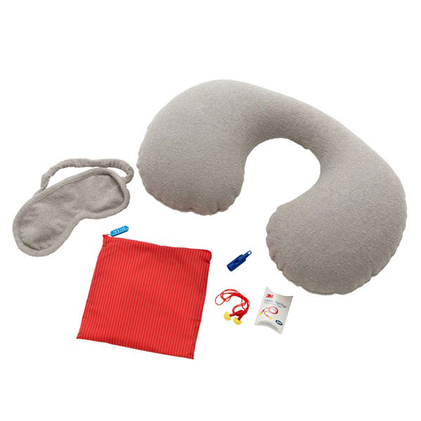 200 GREY×REDネックピロ-&アイマスク・画像