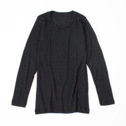 BLACKウ-ルシルク ロングスリ-ブTシャツ・画像