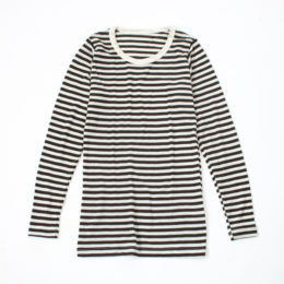 BLACK×CREAMウ-ルシルク ロングスリ-ブTシャツ・画像