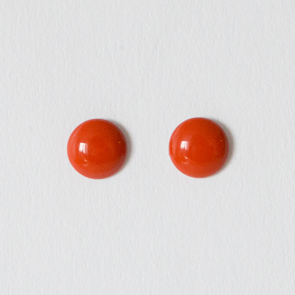 橙色【別注】白蝶貝ピアス・画像