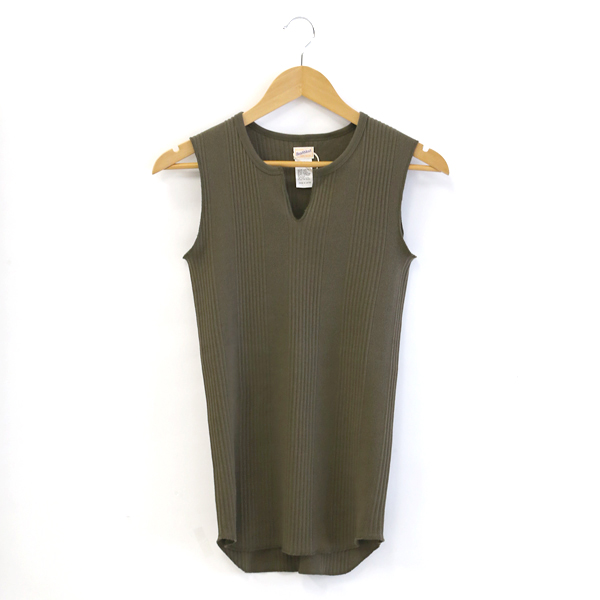 KHAKIブロ-ドリブ キ-ネックノ-スリ-ブ・画像