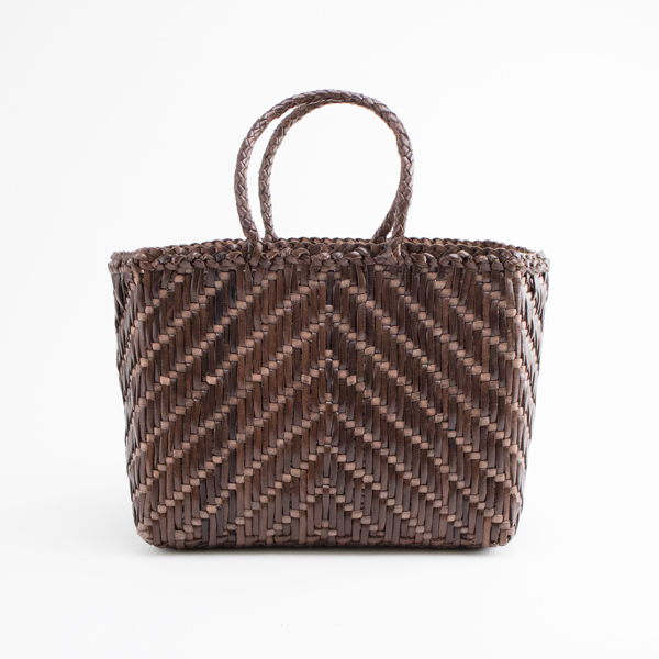 DK BROWN GREYレザ-メッシュト-トバッグ・画像