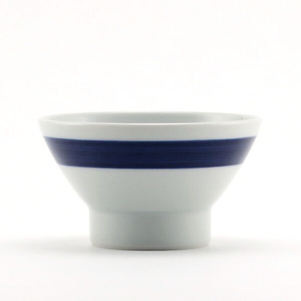 婦 縞柄細くらわんか碗 茶碗・画像